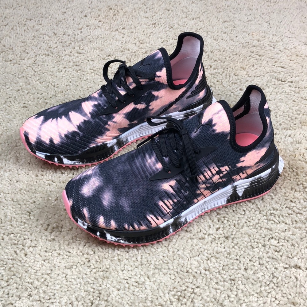 Puma Avid evoKNIT Tie Dye Pink Camo Size 24.5 CM 8